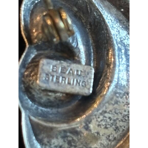 BEAU 925 Sterling Silver Vintage Modernist Cat Pin Brooch MCM - Picture 5 of 6